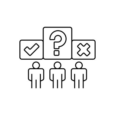 Etkileşimli Anket Hattı Simgesi. Mobil konsept ve web tasarımı için doğrusal biçim işareti. Taslak vektör simgesi.