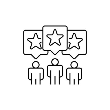 Kullanıcı Geribildirim Satırı Simgesi. Mobil konsept ve web tasarımı için doğrusal biçim işareti. Taslak vektör simgesi.