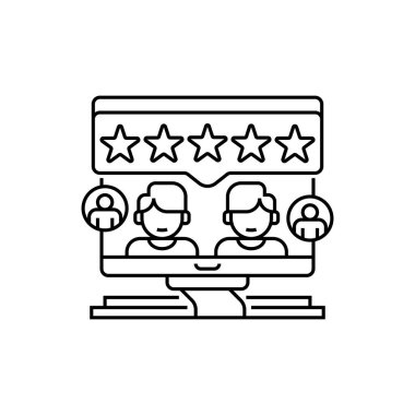 Yıldız Hat Simgesi Beğeni. Mobil konsept ve web tasarımı için doğrusal biçim işareti. Taslak vektör simgesi.