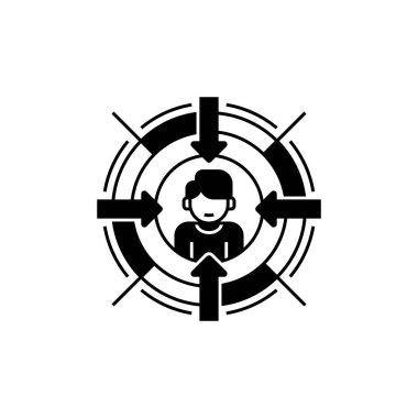 Hedef Seyirci Simgesi Simgesi. Mobil konsept ve web tasarımı için doğrusal biçim işareti. Taslak vektör simgesi.