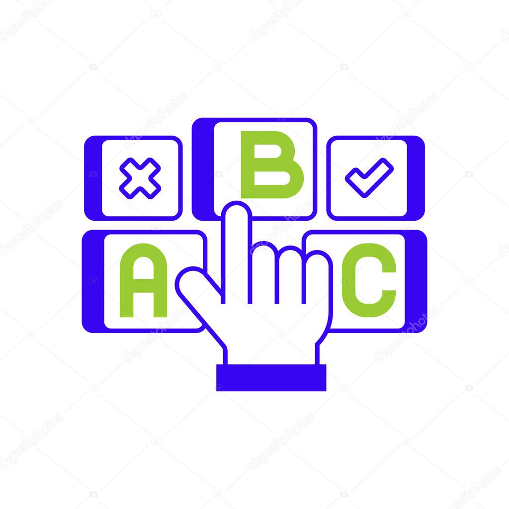 Multiple Choice Two Tone Color Icon. linear style sign for mobile concept and web design. Outline vector icon.