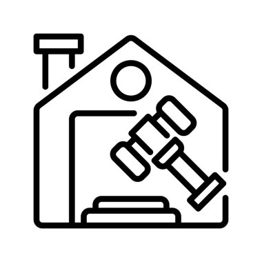 Emlak müzayedesi çizgisi simgesi. Evrensel yaratıcı prim sembolü. Vektör simgesi logo şablonu. Vektör illüstrasyonu