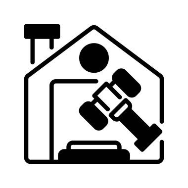 Emlak müzayedesi çizgisi simgesi. Evrensel yaratıcı prim sembolü. Vektör simgesi logo şablonu. Vektör illüstrasyonu