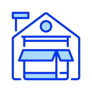 Depo hattı ikonu. Evrensel yaratıcı prim sembolü. Vektör simgesi logo şablonu. Vektör illüstrasyonu