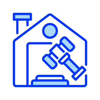 Emlak müzayedesi çizgisi simgesi. Evrensel yaratıcı prim sembolü. Vektör simgesi logo şablonu. Vektör illüstrasyonu