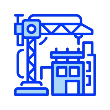 İnşaat alanı çizgisi simgesi. Evrensel yaratıcı prim sembolü. Vektör simgesi logo şablonu. Vektör illüstrasyonu