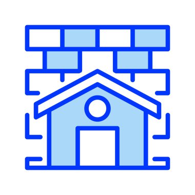 Brick Wall çizgi simgesi. Evrensel yaratıcı prim sembolü. Vektör simgesi logo şablonu. Vektör illüstrasyonu