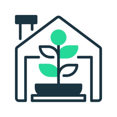 Çevre dostu ev çizgisi ikonu. Evrensel yaratıcı prim sembolü. Vektör simgesi logo şablonu. Vektör illüstrasyonu