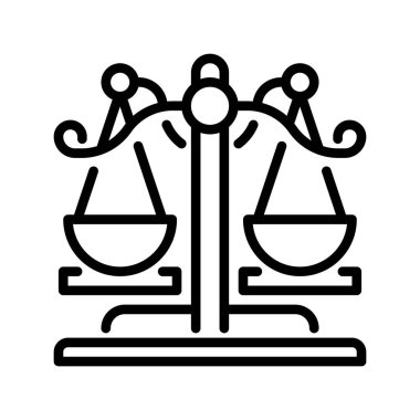 Adalet çizgisi simgesi. Evrensel yaratıcı prim sembolü. Vektör simgesi logo şablonu. Vektör illüstrasyonu