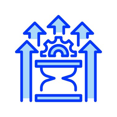Verimlilik çizgisi simgesi. Evrensel yaratıcı prim sembolü. Vektör simgesi logo şablonu. Vektör illüstrasyonu