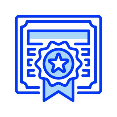 Sertifika Doldurulmuş satır simgesi. Evrensel yaratıcı prim sembolü. Vektör simgesi logo şablonu. Vektör illüstrasyonu