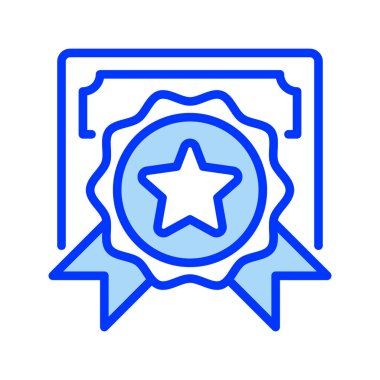 Sertifika Doldurulmuş satır simgesi. Evrensel yaratıcı prim sembolü. Vektör simgesi logo şablonu. Vektör illüstrasyonu