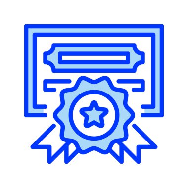 Sertifika Doldurulmuş satır simgesi. Evrensel yaratıcı prim sembolü. Vektör simgesi logo şablonu. Vektör illüstrasyonu