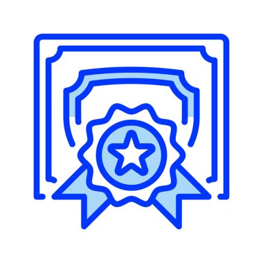 Sertifika Doldurulmuş satır simgesi. Evrensel yaratıcı prim sembolü. Vektör simgesi logo şablonu. Vektör illüstrasyonu