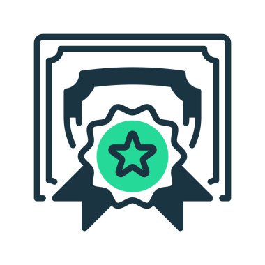 Sertifika İkili Ses Çizgisi simgesi. Evrensel yaratıcı prim sembolü. Vektör simgesi logo şablonu. Vektör illüstrasyonu