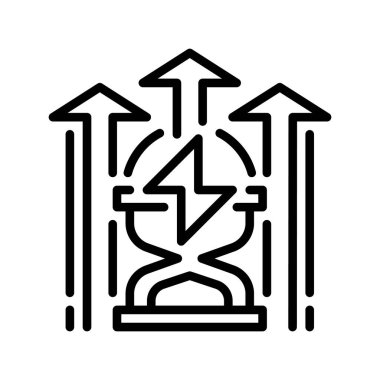 Verimlilik çizgisi simgesi. Evrensel yaratıcı prim sembolü. Vektör simgesi logo şablonu. Vektör illüstrasyonu