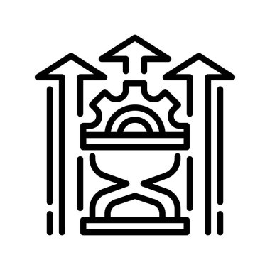 Verimlilik çizgisi simgesi. Evrensel yaratıcı prim sembolü. Vektör simgesi logo şablonu. Vektör illüstrasyonu