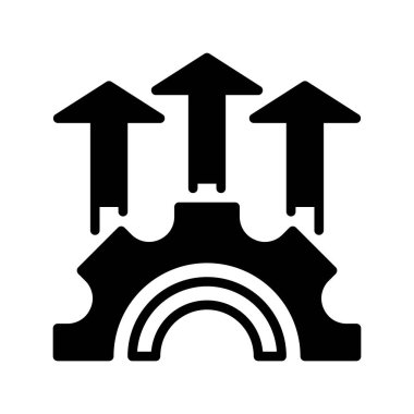 Verimlilik çizgisi simgesi. Evrensel yaratıcı prim sembolü. Vektör simgesi logo şablonu. Vektör illüstrasyonu