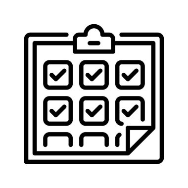 İşaretli satır simgesi olan pano. Evrensel yaratıcı prim sembolü. Vektör simgesi logo şablonu. Vektör illüstrasyonu