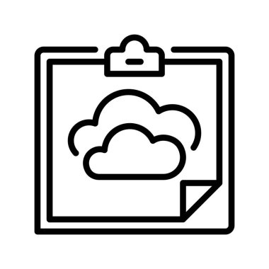 Bulut çizgisi simgesi olan pano. Evrensel yaratıcı prim sembolü. Vektör simgesi logo şablonu. Vektör illüstrasyonu