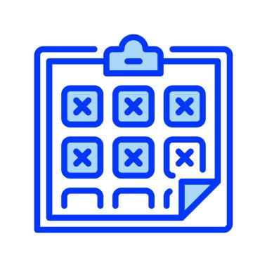 X Mark satır simgesi olan pano. Evrensel yaratıcı prim sembolü. Vektör simgesi logo şablonu. Vektör illüstrasyonu