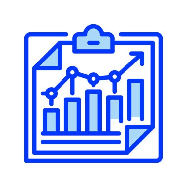 Grafik çizgisi simgesi olan pano. Evrensel yaratıcı prim sembolü. Vektör simgesi logo şablonu. Vektör illüstrasyonu