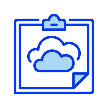 Bulut çizgisi simgesi olan pano. Evrensel yaratıcı prim sembolü. Vektör simgesi logo şablonu. Vektör illüstrasyonu