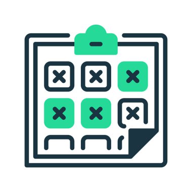 X Mark satır simgesi olan pano. Evrensel yaratıcı prim sembolü. Vektör simgesi logo şablonu. Vektör illüstrasyonu