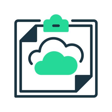 Bulut çizgisi simgesi olan pano. Evrensel yaratıcı prim sembolü. Vektör simgesi logo şablonu. Vektör illüstrasyonu