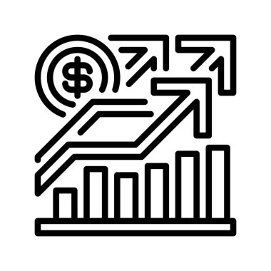 Grafik Gelişimi çizgi simgesi. Evrensel yaratıcı prim sembolü. Vektör simgesi logo şablonu. Vektör illüstrasyonu