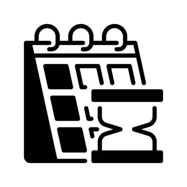 Takvim Zaman Çizelgesi simgesi. Evrensel yaratıcı prim sembolü. Vektör simgesi logo şablonu. Vektör illüstrasyonu