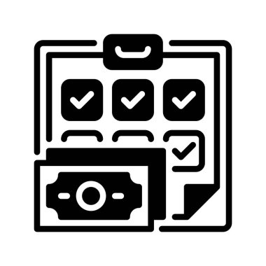 Bütçe Planı simgesi. Evrensel yaratıcı prim sembolü. Vektör simgesi logo şablonu. Vektör illüstrasyonu