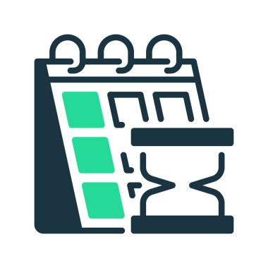 Takvim Zaman Çizelgesi simgesi. Evrensel yaratıcı prim sembolü. Vektör simgesi logo şablonu. Vektör illüstrasyonu