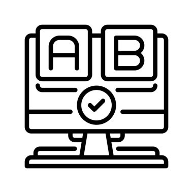 A / B test çizgisi simgesi. Mobil konsept ve web tasarımı için doğrusal biçim işareti. Taslak vektör simgesi. Sembol, logo çizimi. Vektör grafiği