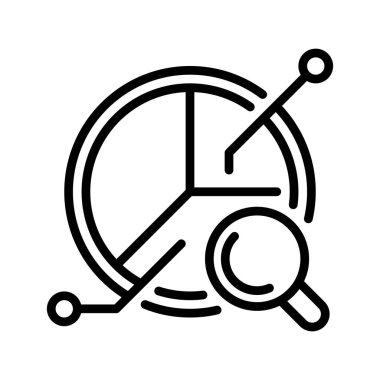 Pie Chart Analiz Hattı simgesi. Mobil konsept ve web tasarımı için doğrusal biçim işareti. Taslak vektör simgesi. Sembol, logo çizimi. Vektör grafiği