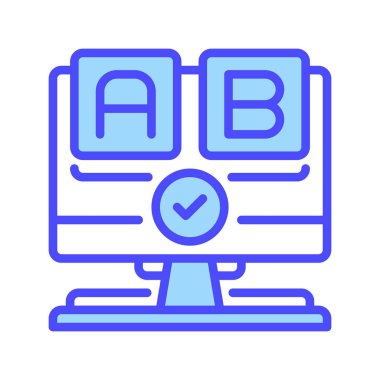 A / B test çizgisi simgesi. Mobil konsept ve web tasarımı için doğrusal biçim işareti. Taslak vektör simgesi. Sembol, logo çizimi. Vektör grafiği