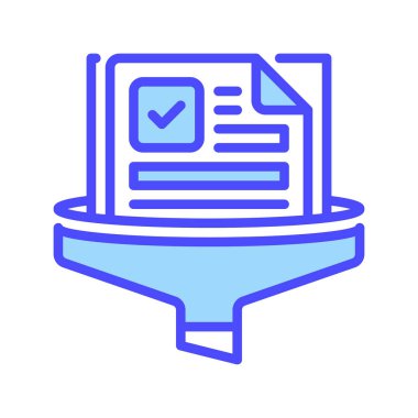 Veri filtreleme çizgisi simgesi. Mobil konsept ve web tasarımı için doğrusal biçim işareti. Taslak vektör simgesi. Sembol, logo çizimi. Vektör grafiği