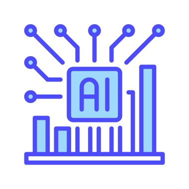 Makine Öğrenme Satırı simgesi. Mobil konsept ve web tasarımı için doğrusal biçim işareti. Taslak vektör simgesi. Sembol, logo çizimi. Vektör grafiği