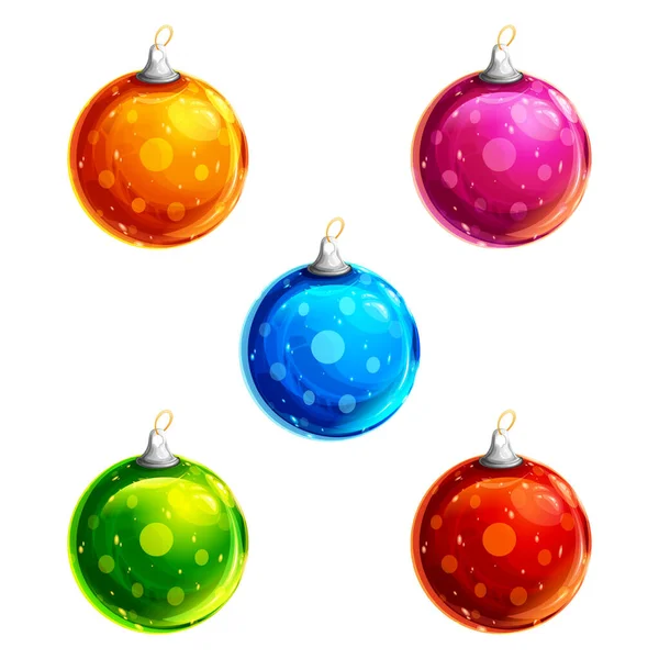 Group Very Beautiful Colorful Shiny Christmas Spheres — Stock Photo, Image