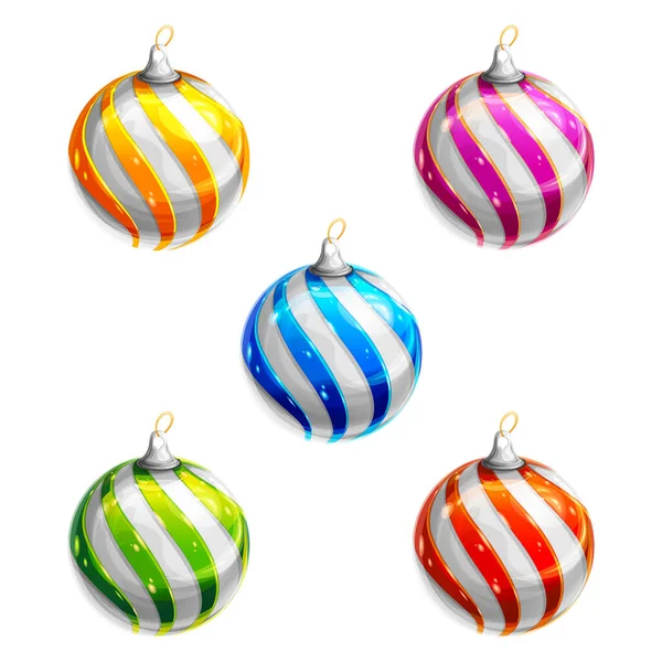 Grupo Esferas Natal Muito Bonitas Coloridas Brilhantes — Fotografia de Stock