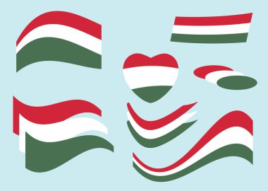 Macaristan bayrağı - çeşitli vektör şekilleri