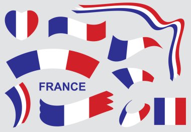 flag of France - vector set of curved shapes