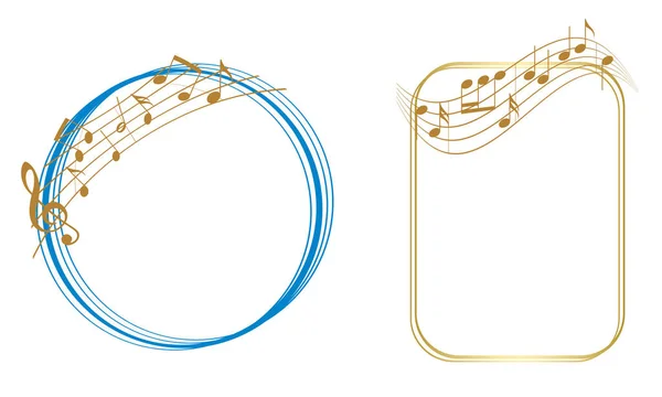 Музичні Кадри Музичними Нотами Векторні Декоративні Елементи — стоковий вектор