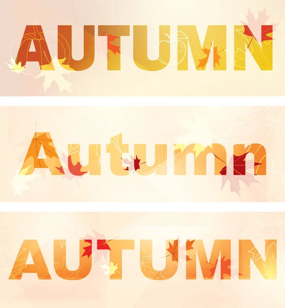 Autumn Banners Vector Backgrounds Autumn Leaves — Stock Vector