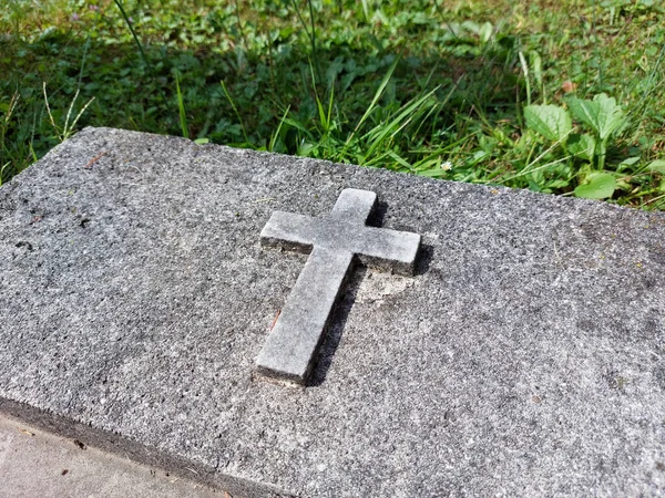 Cruz Cristã Católica Velho Cemitério Ptuj Eslovénia — Fotografia de Stock