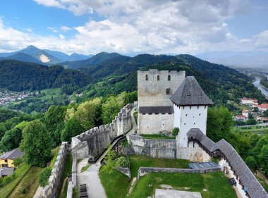 Green Hill 'deki Celje Kalesi. Ortaçağ kalesi. Avrupa