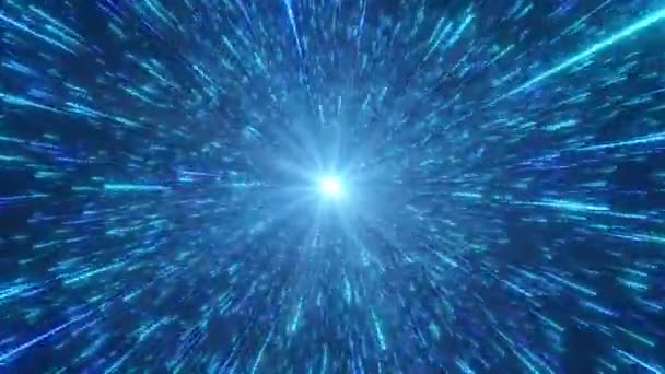 Miliony Spadających Gwiazd Przestrzeni Kosmicznej Lecą Prędkością Światła Płynna Animacja — Wideo stockowe