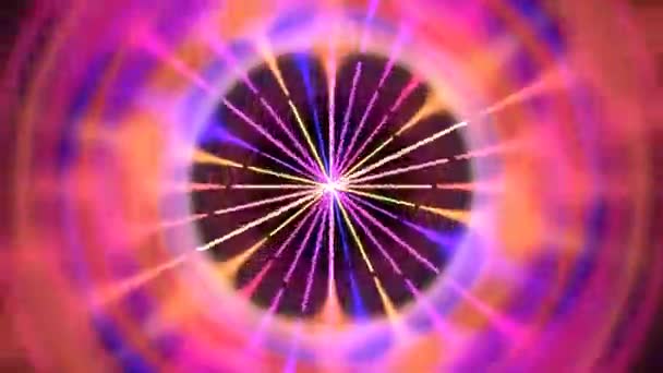 Crazy Spinning Colorful Neon Laser Beams Μέσα Στον Ανακλαστικό Κύλινδρο — Αρχείο Βίντεο