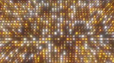 Soyut Altın Parlayan Sarı Işıklar Izgara Bükme Yavaşça - 4K Kusursuz VJ Döngüsüz Arkaplan Animasyonu