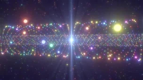 Hermosas Olas Luz Brillante Que Destellan Estrellas Chispa Espacio Exterior — Vídeo de stock